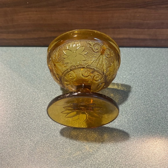 Amber Indiana Glass Tiara Fairy Lamp BOTTOM ONLY for replacement - Picture 3 of 5